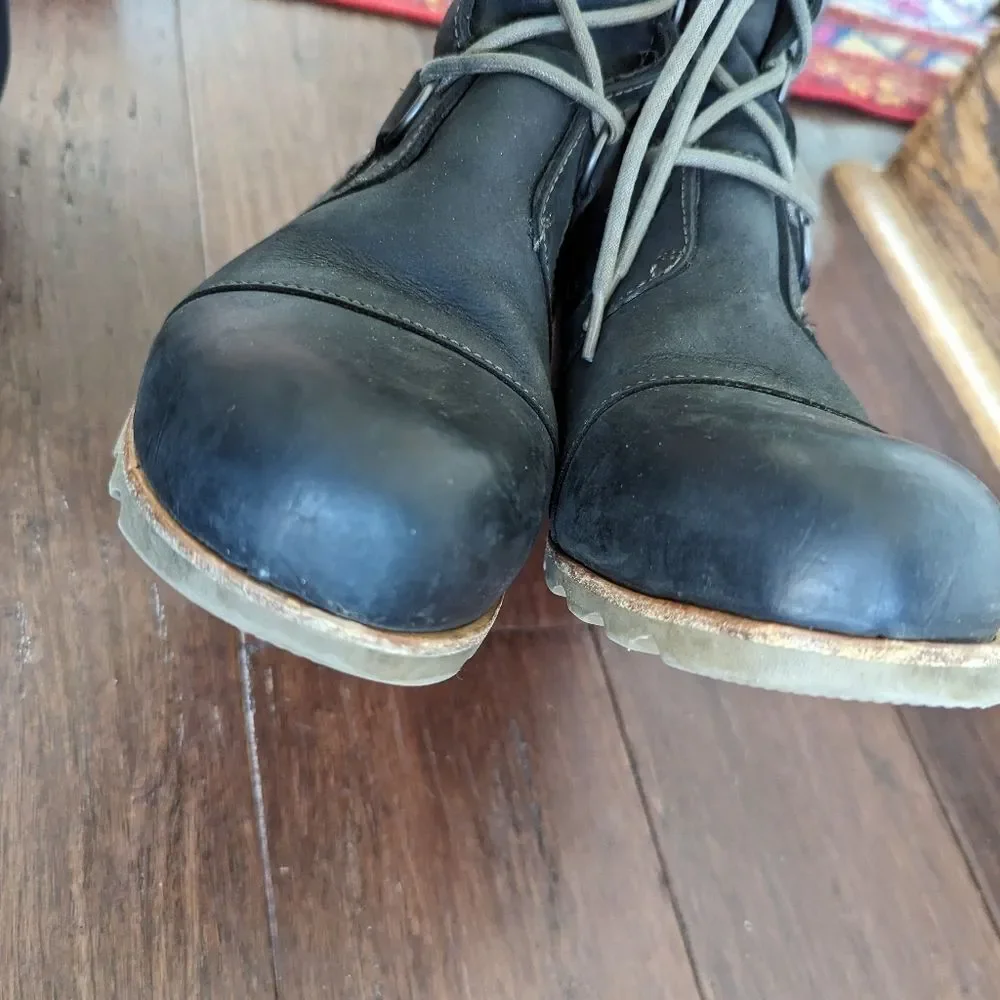 Sorel Joan of Arctic Lace Up Wedge Lexie Wedge Black Leather 11